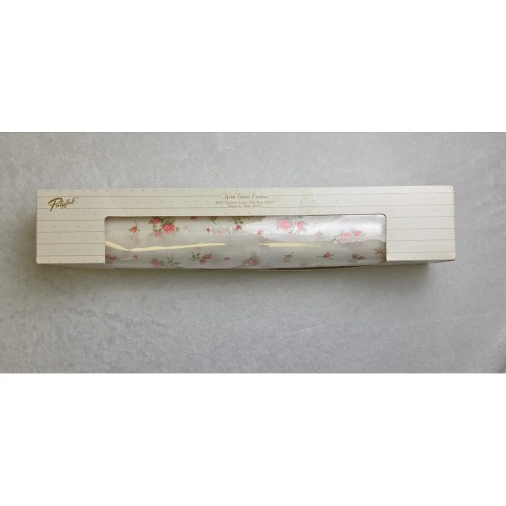 Vtg Karen Carson‎ Scented Drawer Lining Floral Cottage Rose 108x17.5 NIB Polyfab